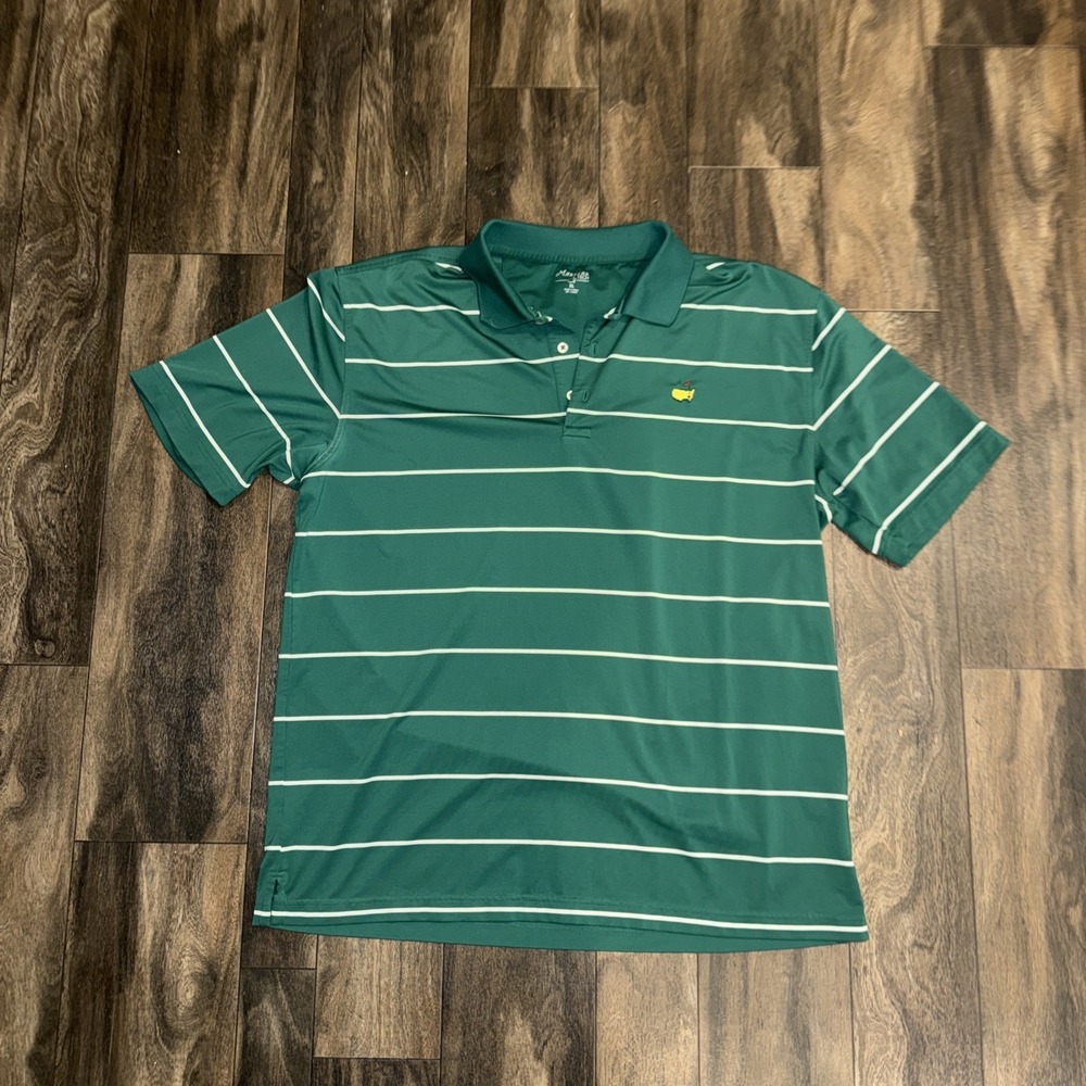 Masters Tech Golf Performance Polo Short-Sleeve Shirt Men's Size XL Green Stripe